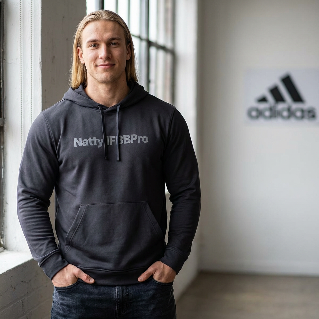 Adidas Natty IFBBPro Hoodie | Minimal Gym Pullover