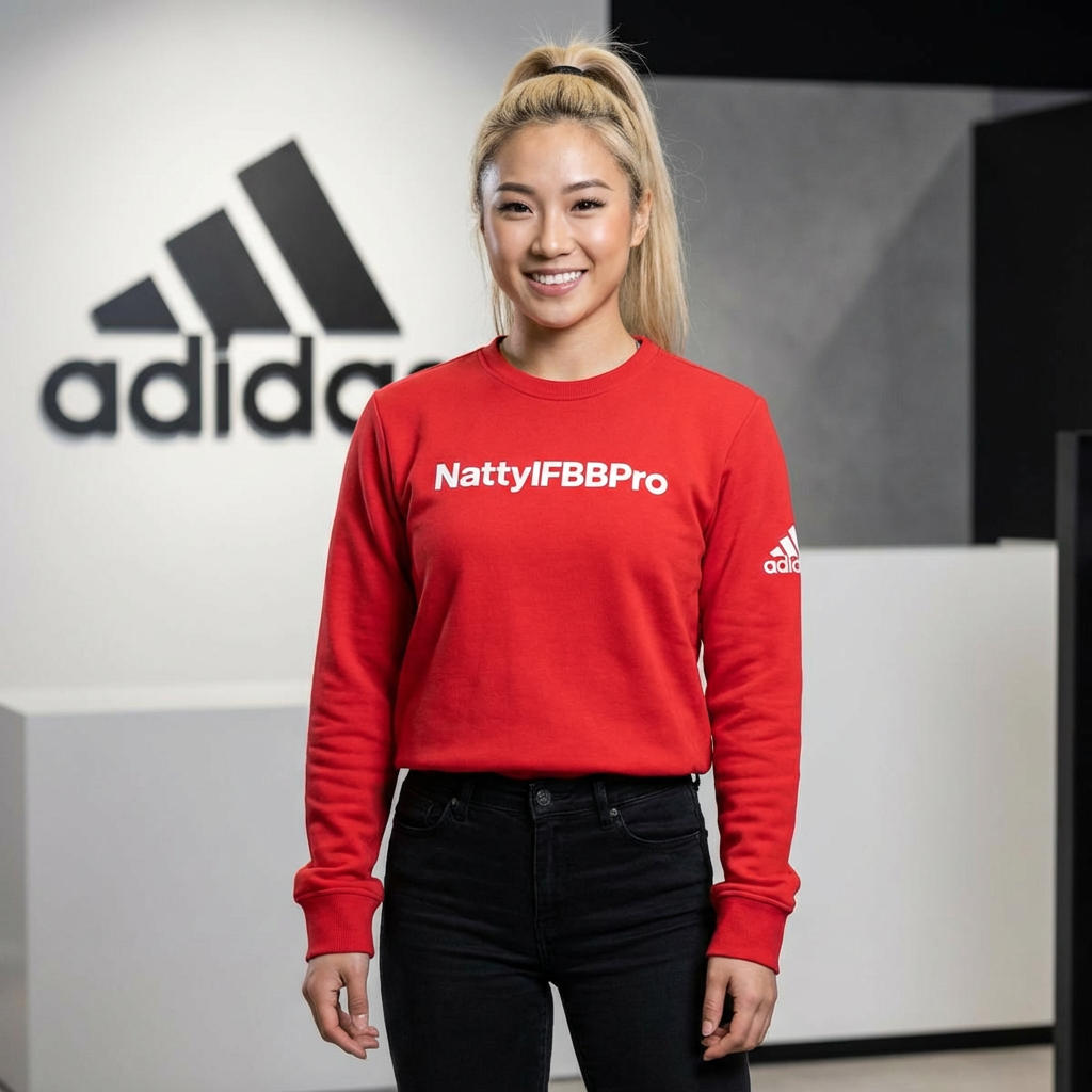 Adidas Natty IFBB Pro Crewneck Gym Fleece Sweatshirt