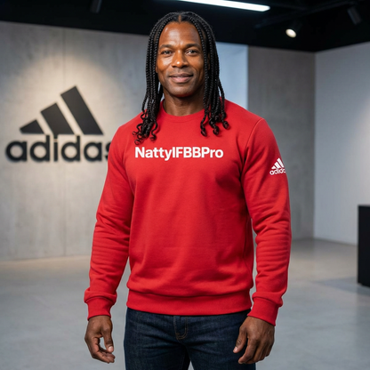 Adidas Natty IFBB Pro Crewneck Gym Fleece Sweatshirt