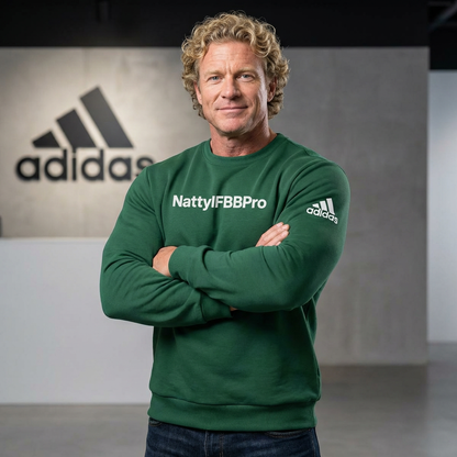 Adidas Natty IFBB Pro Crewneck Gym Fleece Sweatshirt