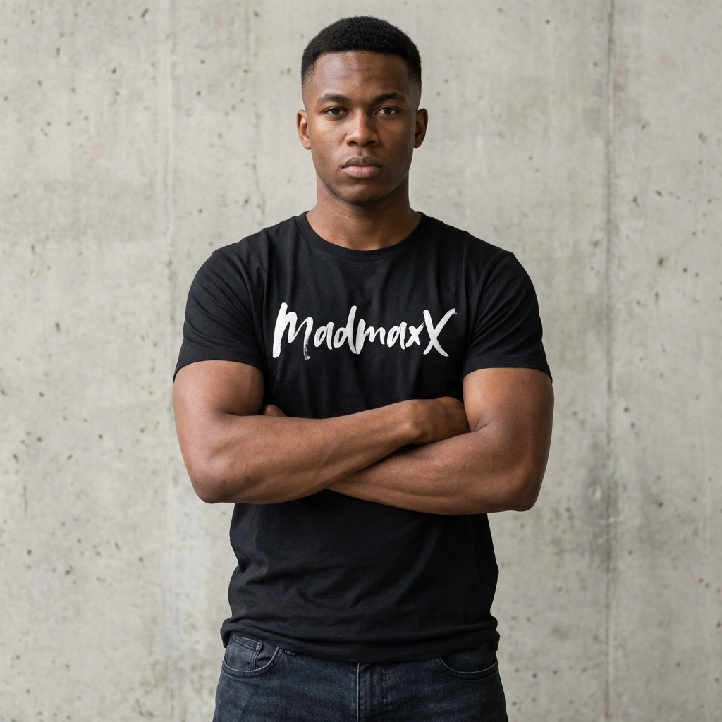 Back-Print Tee — Bold Brush Script "MONNG YKTU!" Casual Graphic T-Shirt