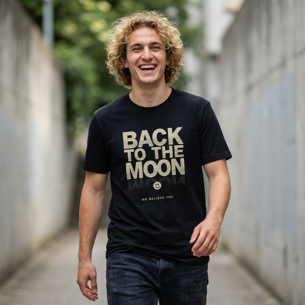 Back to the Moon T-Shirt — 'We Believe You' Retro Space Tee