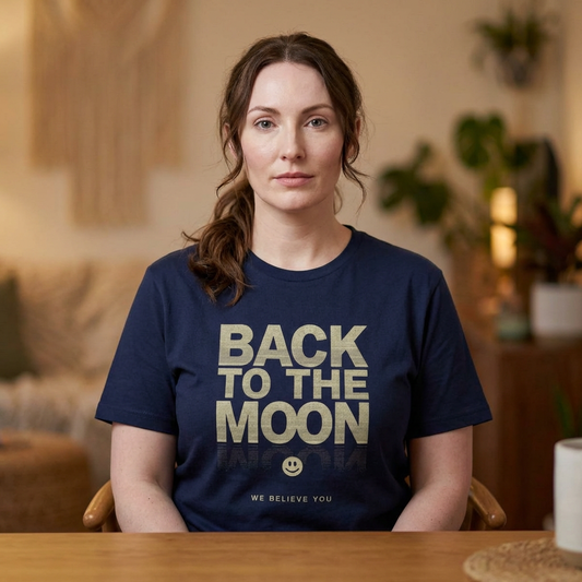 Back to the Moon T-Shirt — 'We Believe You' Retro Space Tee
