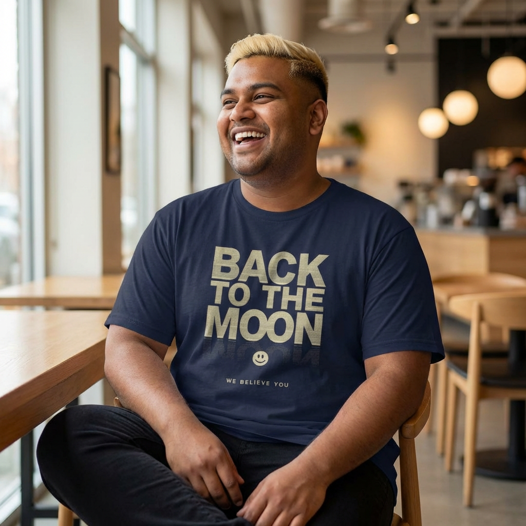 Back to the Moon T-Shirt — 'We Believe You' Retro Space Tee