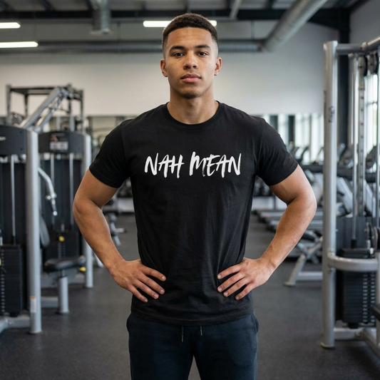 Nah Mean Tee — Casual Graphic T-Shirt with 'Nah Mean' Script