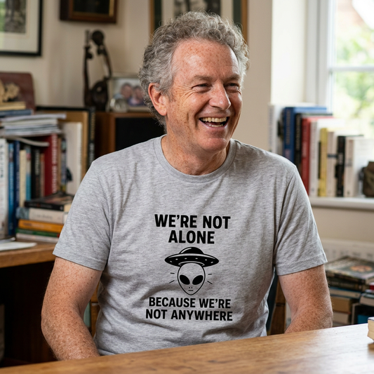 Funny Alien Quote Unisex Jersey Tee - We're Not Alone