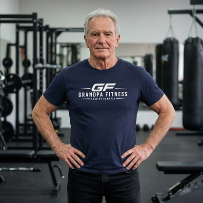 GF Grandpa Fitness Lead By Example T-Shirt | Grandpa Gym Shirt for Active Men