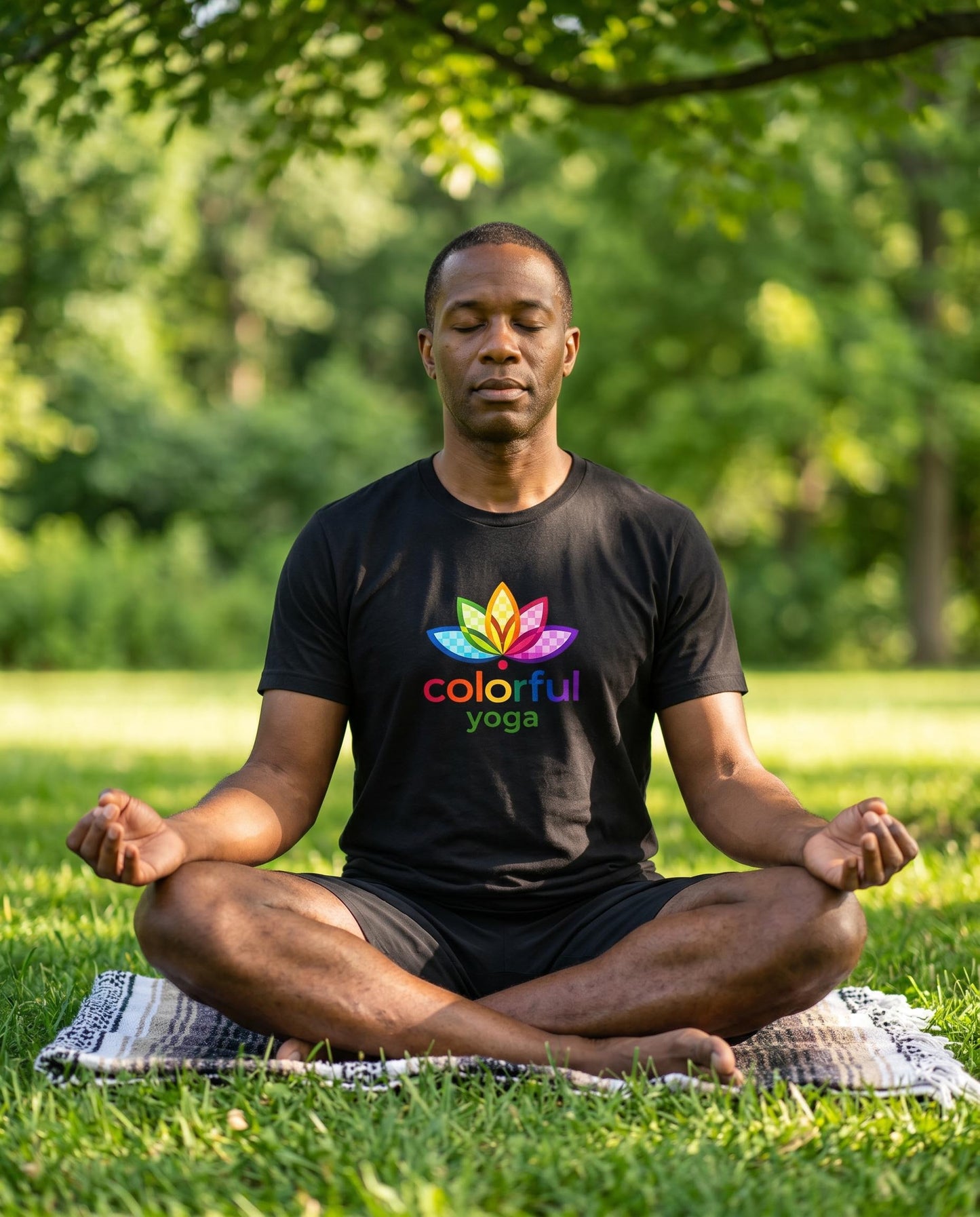 Colorful Yoga Lotus T-Shirt | Rainbow Meditation & Mindfulness Unisex Tee