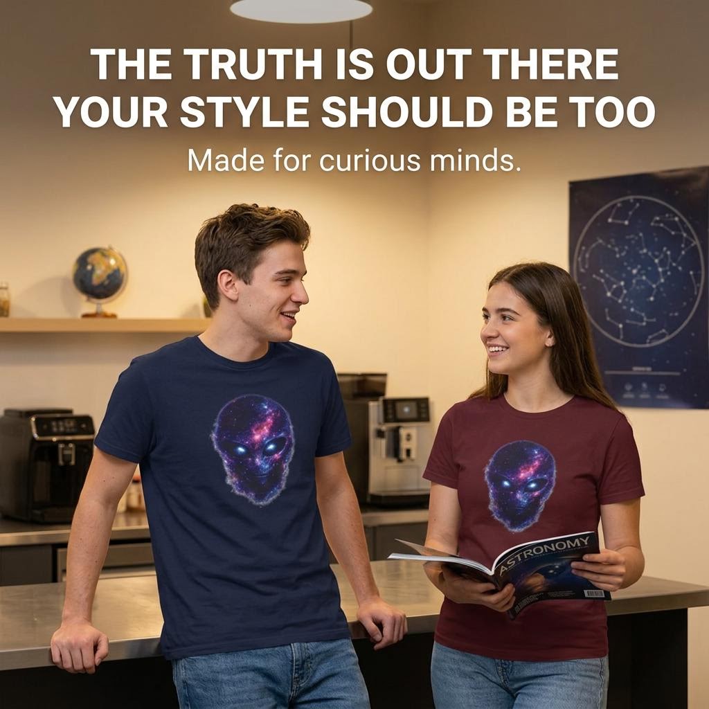 Galaxy Alien Face T-Shirt | Cosmic UFO Graphic Tee