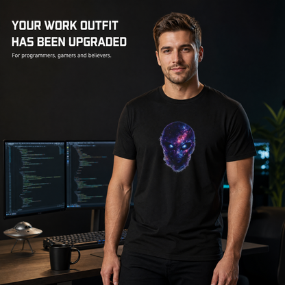 Galaxy Alien Face T-Shirt | Cosmic UFO Graphic Tee