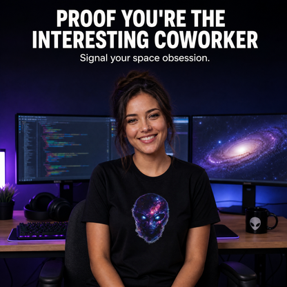 Galaxy Alien Face T-Shirt | Cosmic UFO Graphic Tee