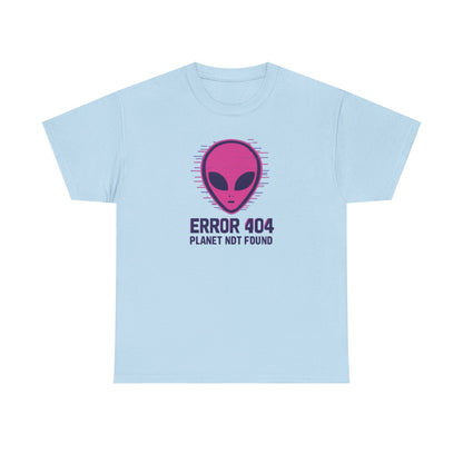 Alien Error 404 T-Shirt | Funny UFO Shirt | Retro Geek Tee | Unisex Sci-Fi Gift | Humorous Casual Apparel