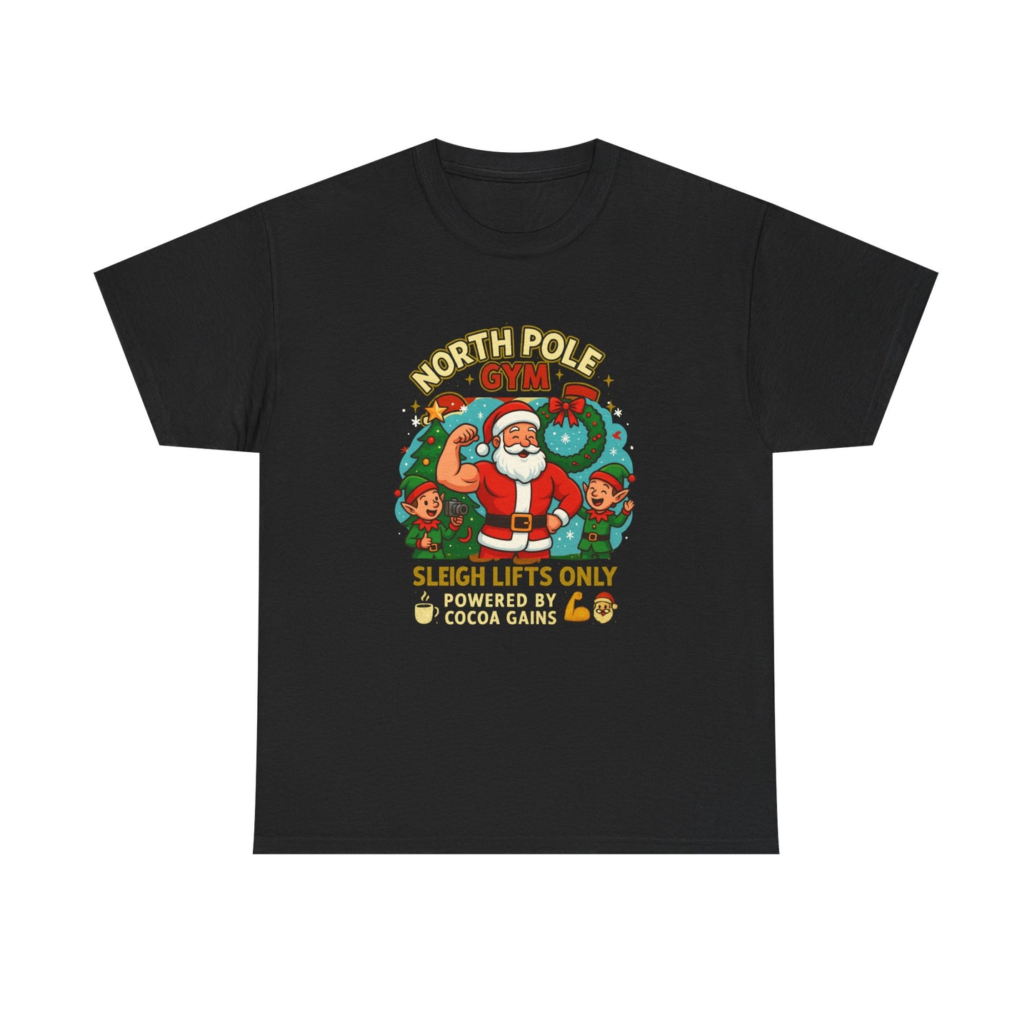 North Pole Gym Funny Christmas Workout Shirt | Merry Liftmas Santa Tee | Holiday Gym Lover Gift
