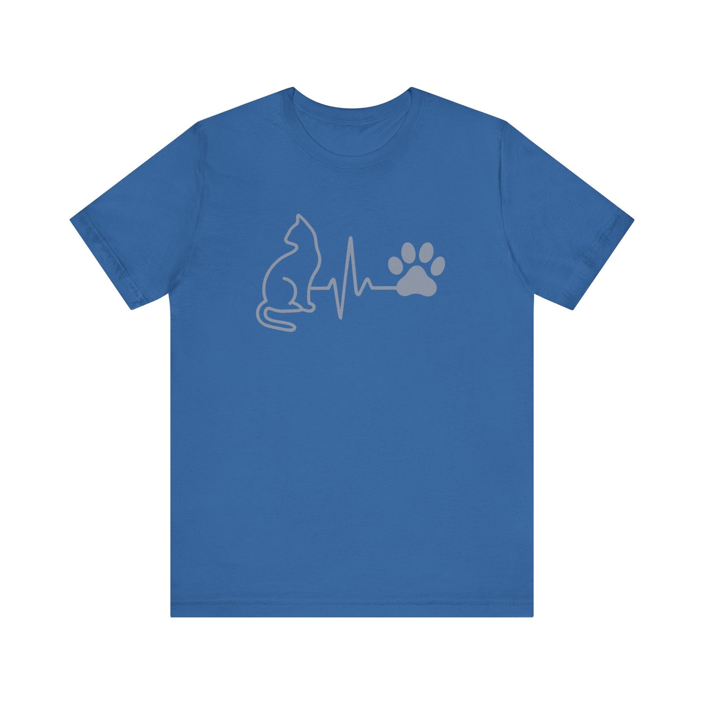 Cat Lover's Heartbeat Tee | Unisex Jersey Short Sleeve T-Shirt, Pet Lover Gift, Animal Rescue Support, Cat Mom Shirt, Casual Wear