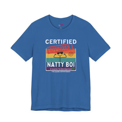 Funny Certified Natty Boi Unisex Jersey Tee - Trendy & Fun T-Shirt for Gym Enthusiasts