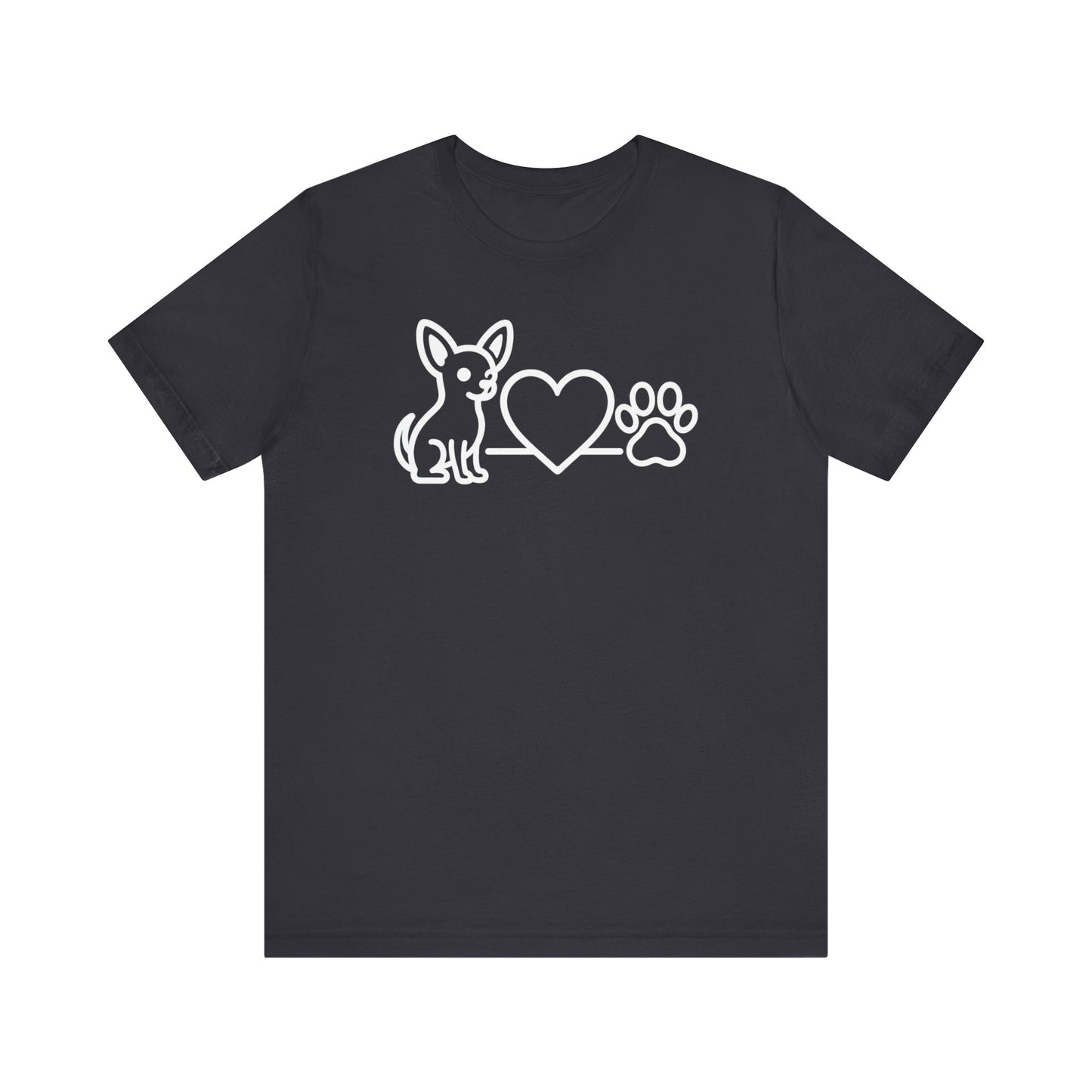 Cute Chihuahua T-Shirt, Unisex Pet Lover Tee, Dog Love Shirt, Animal Rescue Gift, Heart & Paw Design