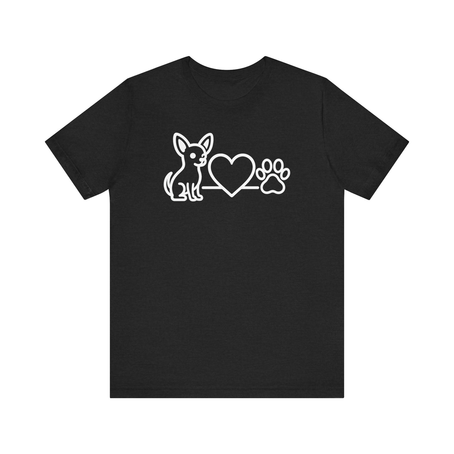 Cute Chihuahua T-Shirt, Unisex Pet Lover Tee, Dog Love Shirt, Animal Rescue Gift, Heart & Paw Design