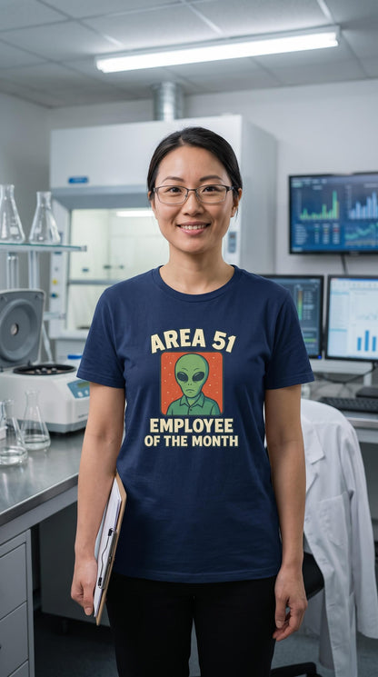 Area 51 Employee of the Month T-Shirt | Funny Alien Graphic Tee
