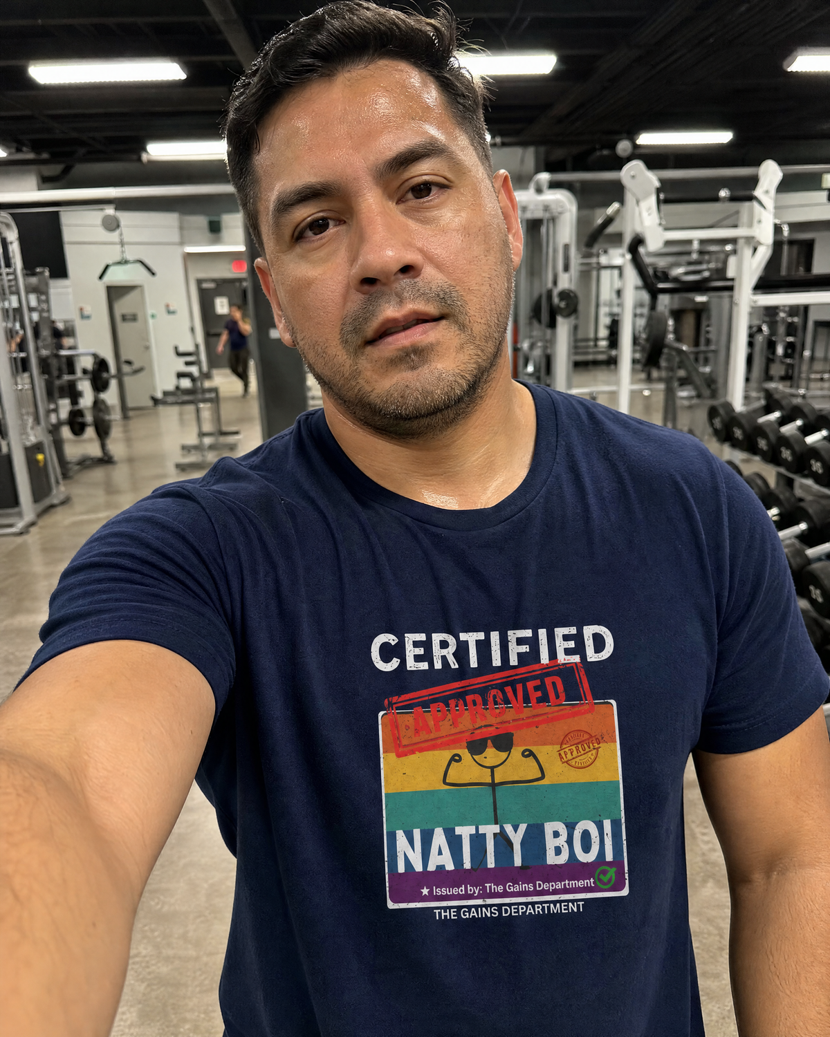 Funny Certified Natty Boi Unisex Jersey Tee - Trendy & Fun T-Shirt for Gym Enthusiasts