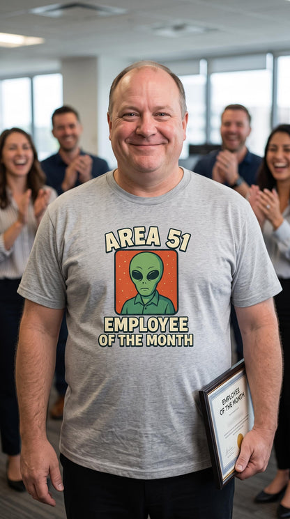Area 51 Employee of the Month T-Shirt | Funny Alien Graphic Tee