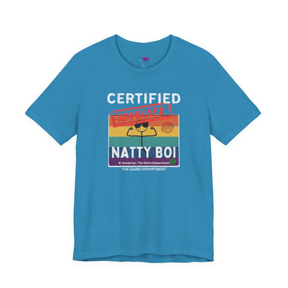 Funny Certified Natty Boi Unisex Jersey Tee - Trendy & Fun T-Shirt for Gym Enthusiasts