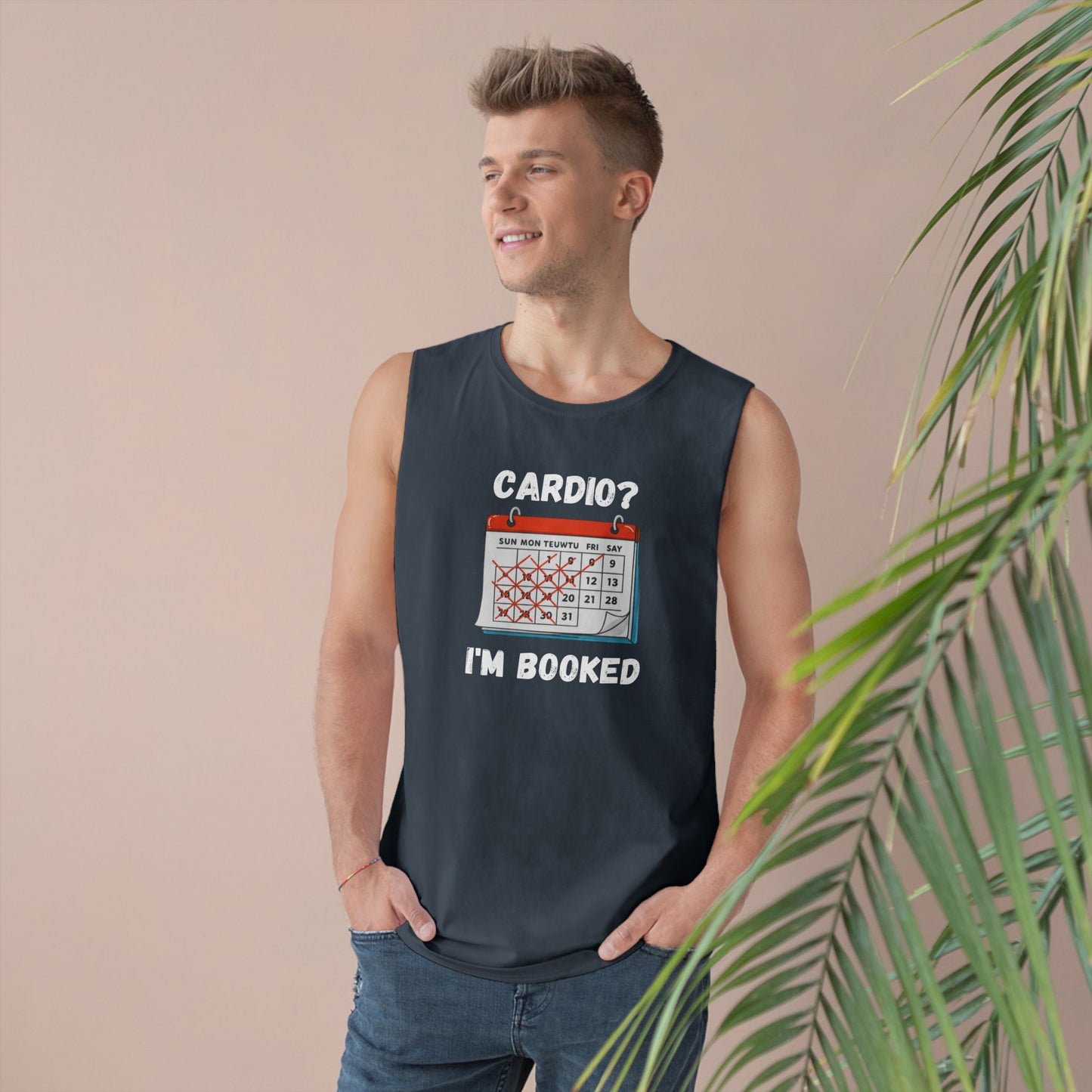 Funny Cardio Tank Top - 'Cardio? I'm Booked' - Unisex Athletic Wear