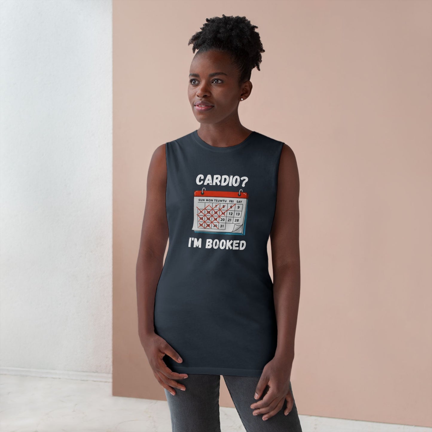 Funny Cardio Tank Top - 'Cardio? I'm Booked' - Unisex Athletic Wear