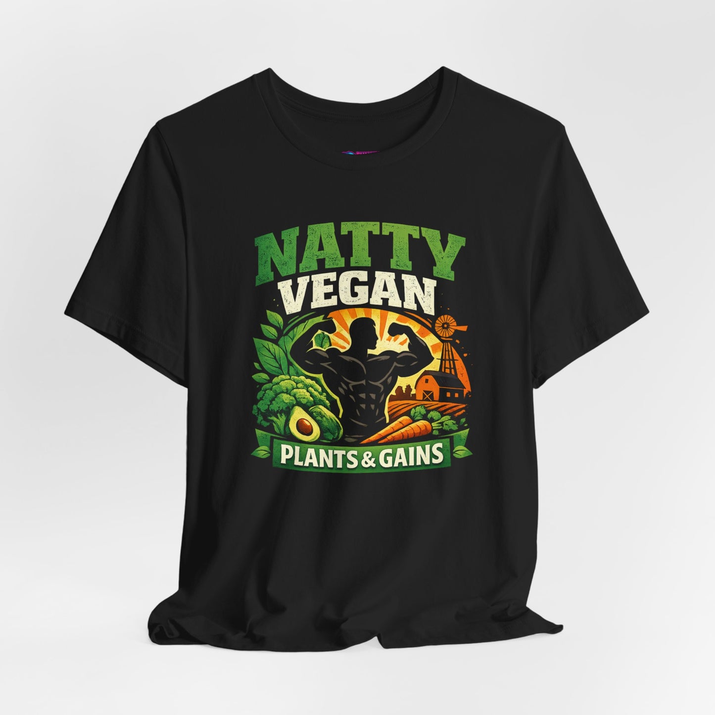 Natty Vegan T-Shirt | Plants & Gains Gym Tee