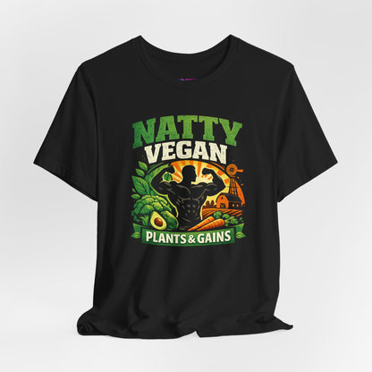 Natty Vegan T-Shirt | Plants & Gains Gym Tee