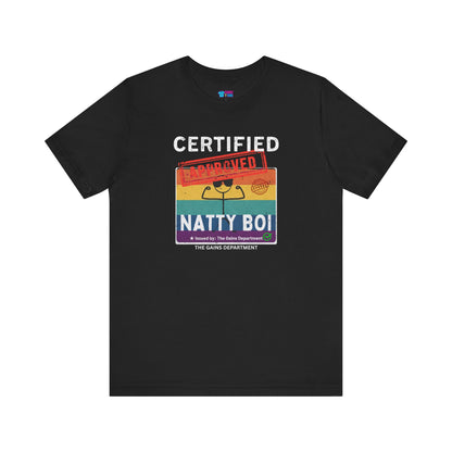 Funny Certified Natty Boi Unisex Jersey Tee - Trendy & Fun T-Shirt for Gym Enthusiasts