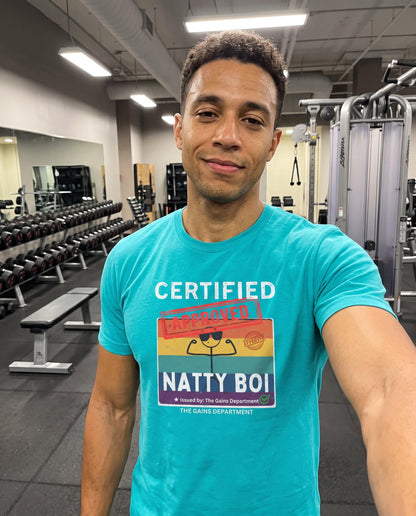 Funny Certified Natty Boi Unisex Jersey Tee - Trendy & Fun T-Shirt for Gym Enthusiasts
