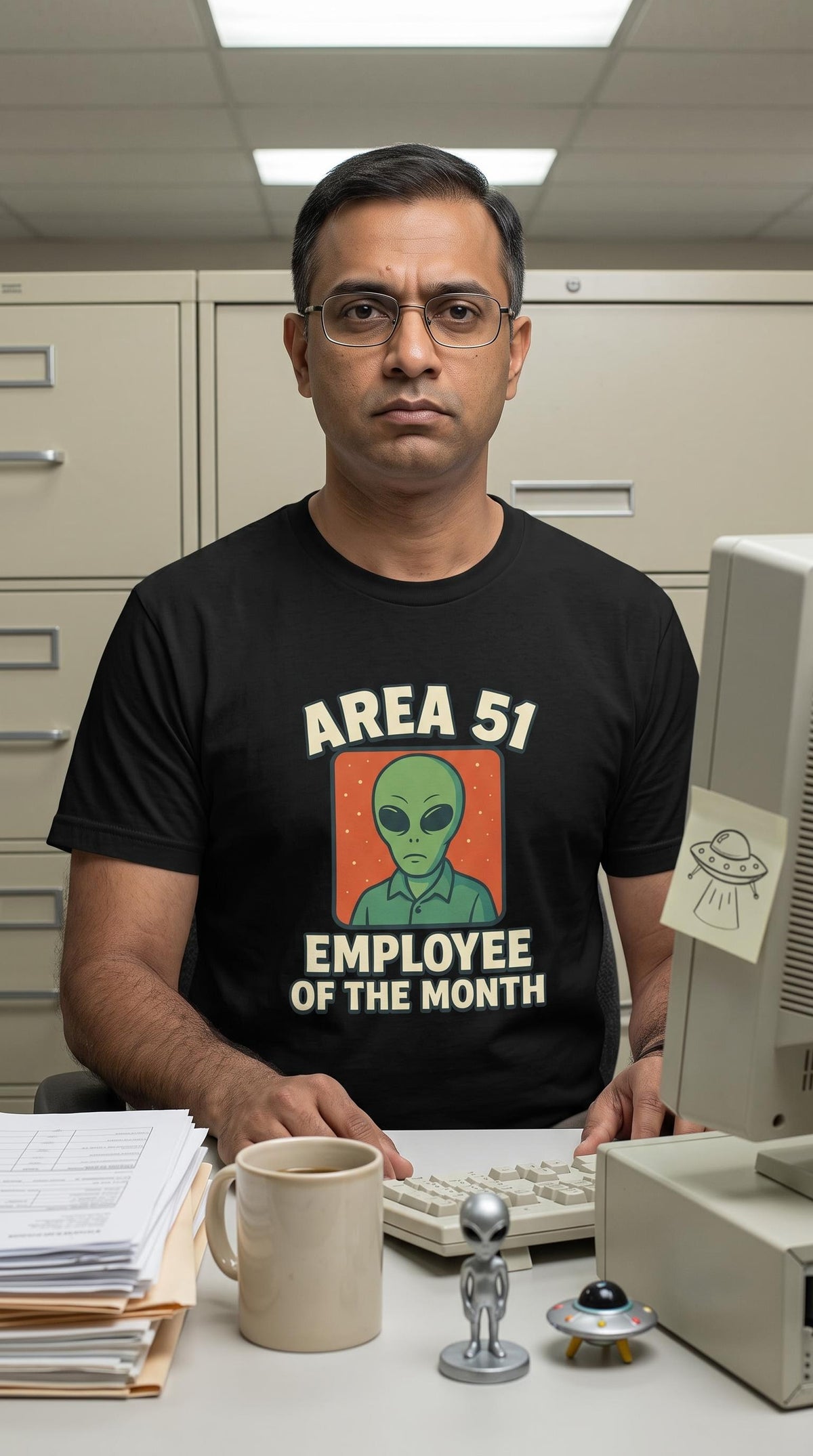 Area 51 Employee of the Month T-Shirt | Funny Alien Graphic Tee