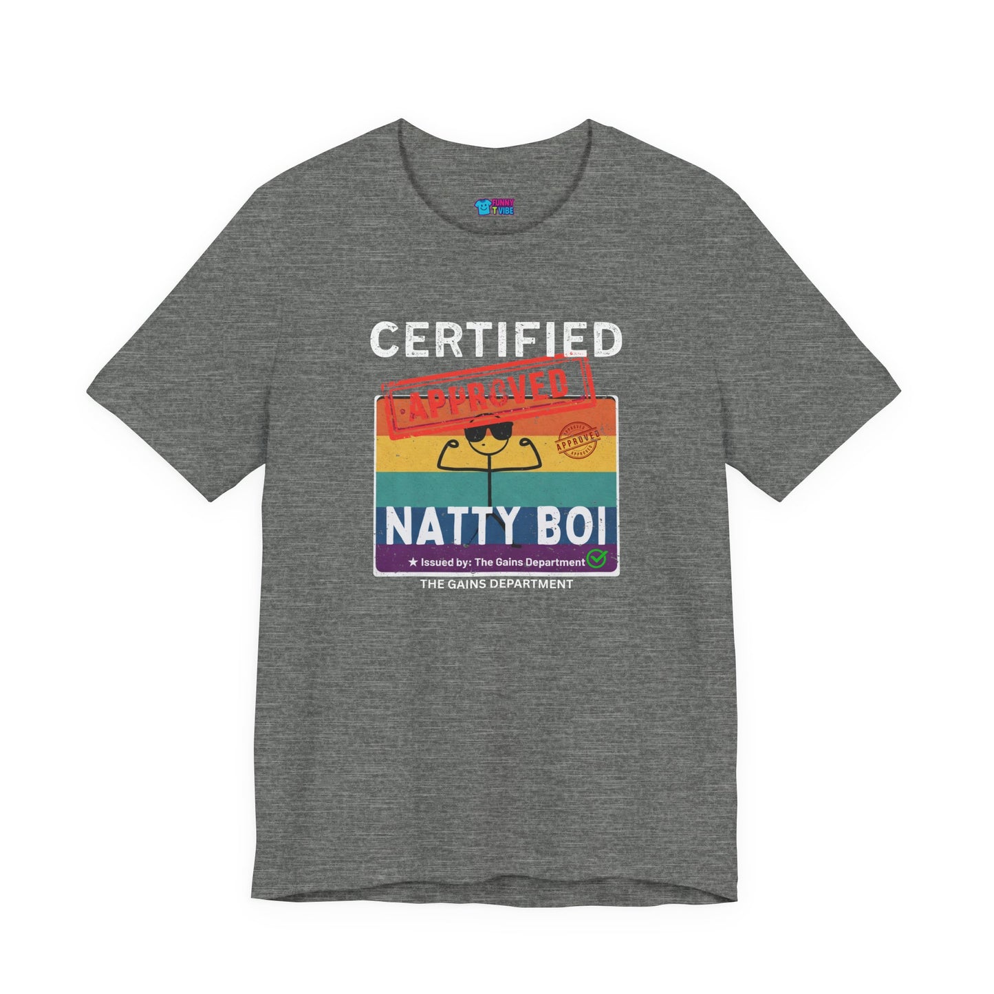 Funny Certified Natty Boi Unisex Jersey Tee - Trendy & Fun T-Shirt for Gym Enthusiasts