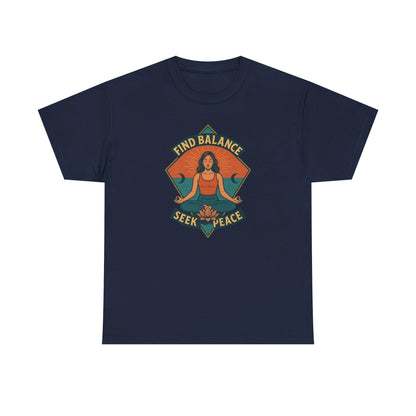 Find Balance, Seek Peace Meditation T-Shirt | Unisex Yoga & Mindfulness Tee