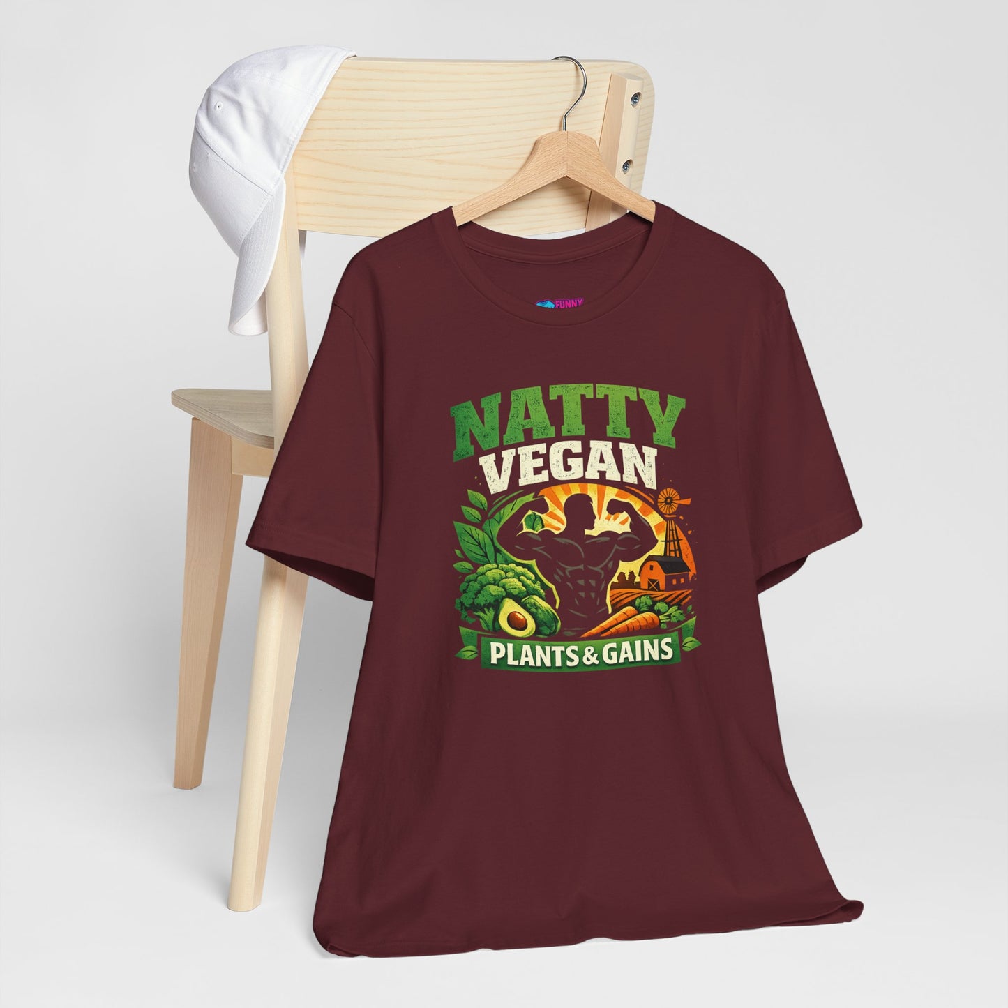 Natty Vegan T-Shirt | Plants & Gains Gym Tee