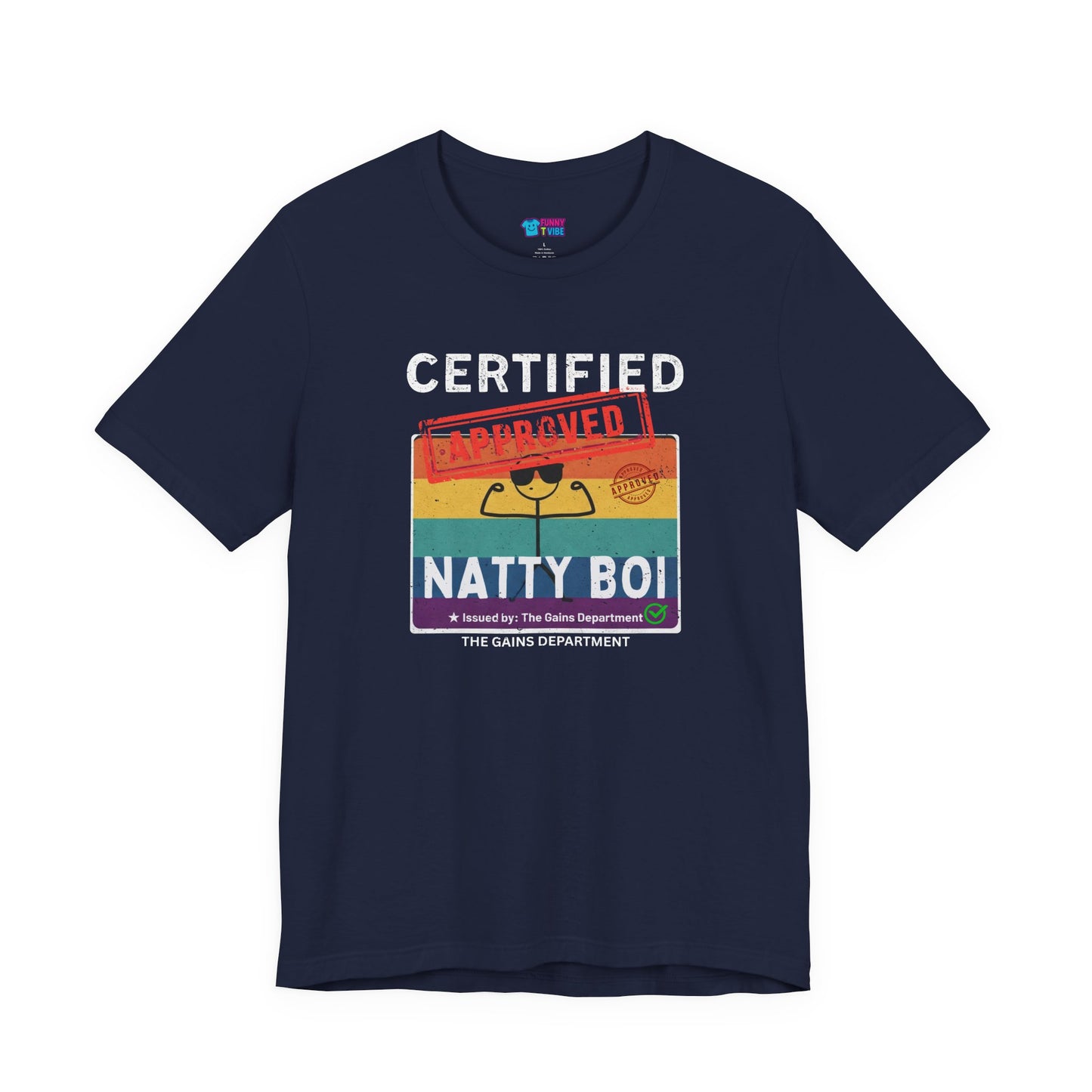 Funny Certified Natty Boi Unisex Jersey Tee - Trendy & Fun T-Shirt for Gym Enthusiasts