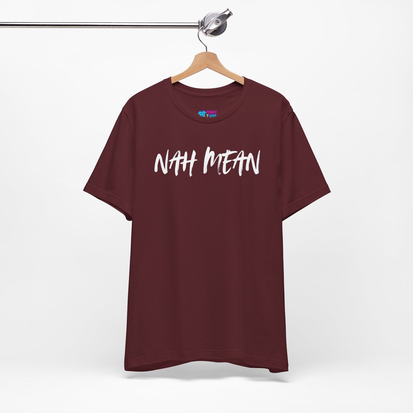 Nah Mean Graphic Tee — Black Casual Script T-Shirt (Front & Back Text)