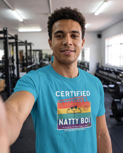 Funny Certified Natty Boi Unisex Jersey Tee - Trendy & Fun T-Shirt for Gym Enthusiasts
