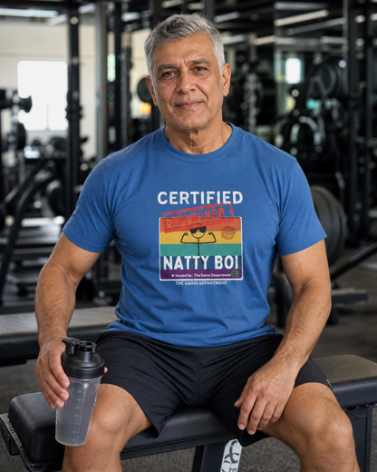 Funny Certified Natty Boi Unisex Jersey Tee - Trendy & Fun T-Shirt for Gym Enthusiasts