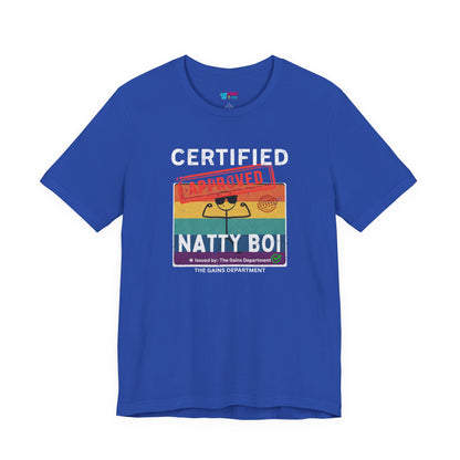 Funny Certified Natty Boi Unisex Jersey Tee - Trendy & Fun T-Shirt for Gym Enthusiasts