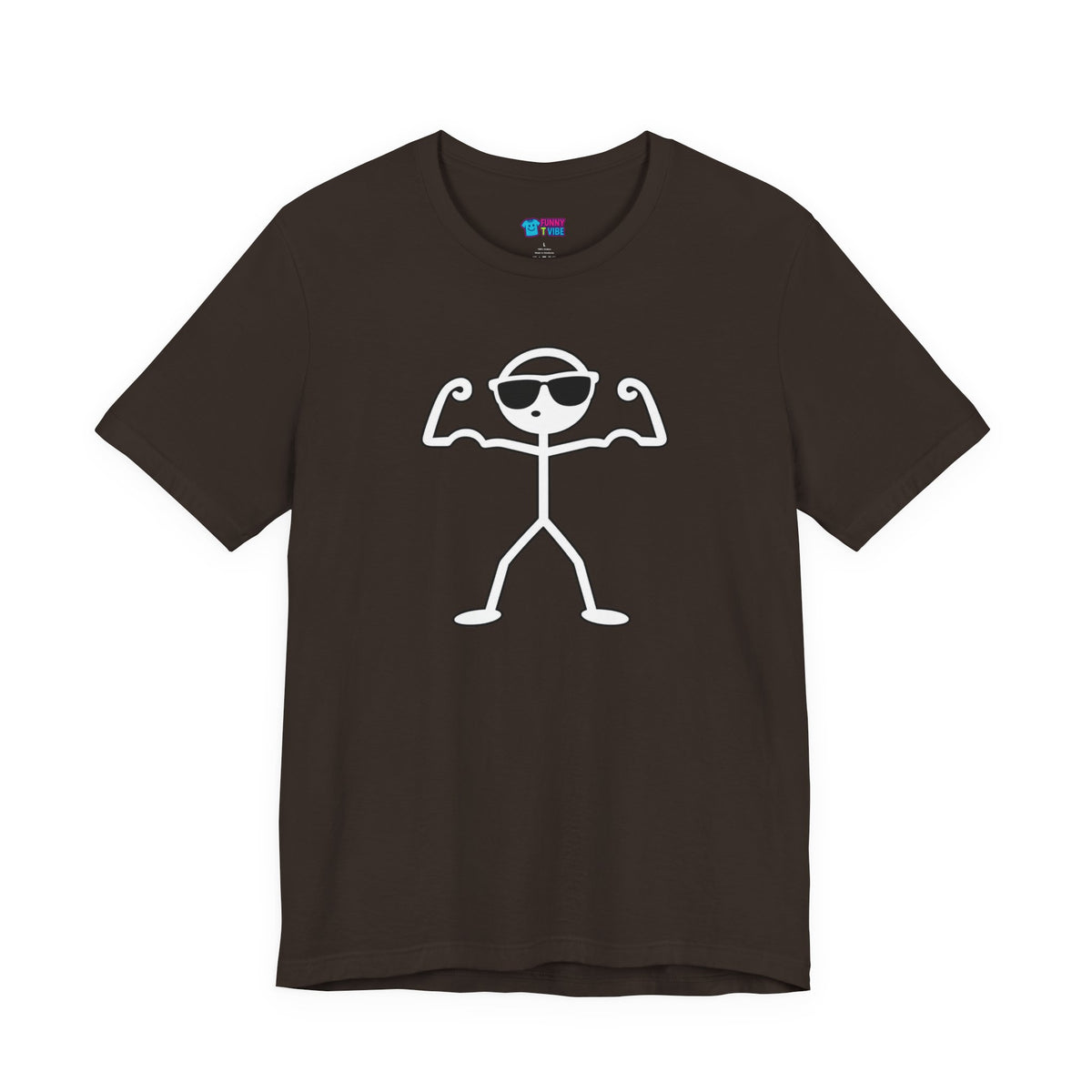 Funny Double Bicep Flex Stick Figure Gym T-Shirt