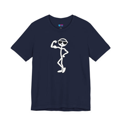 Funny Stick Figure Bodybuilding Front & Back T-Shirt