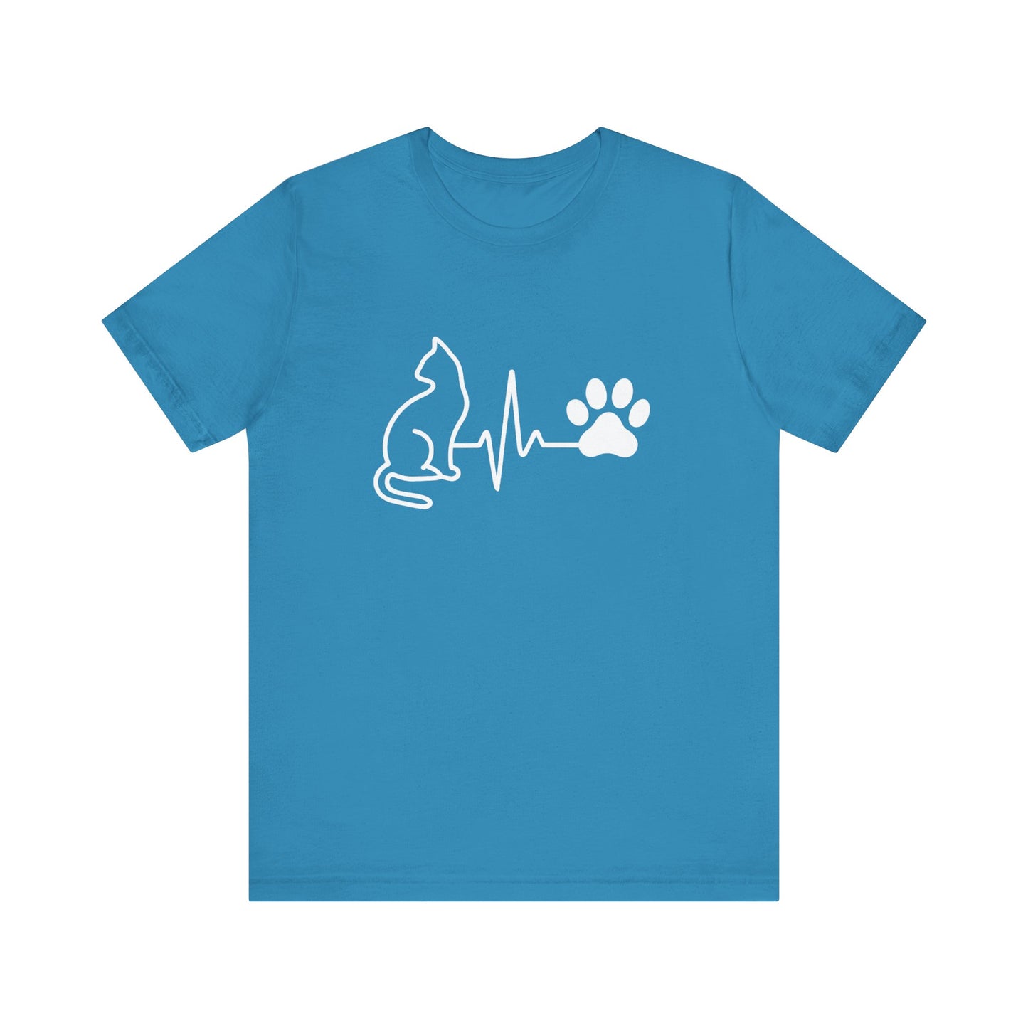Cat Love Tee - Heartbeat Design, Pet Lover Gift, Cat Owner Shirt, Cute Cat Tee, Animal Lovers Apparel