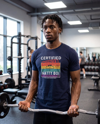Funny Certified Natty Boi Unisex Jersey Tee - Trendy & Fun T-Shirt for Gym Enthusiasts
