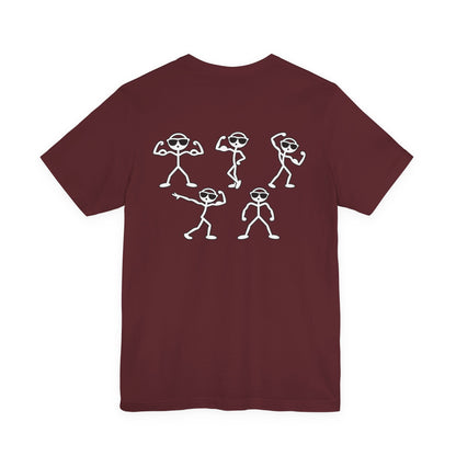 Funny Stick Figure Bodybuilding Front & Back T-Shirt
