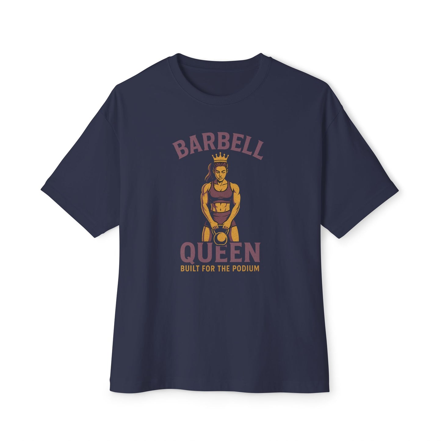 Barbell Queen Oversized Workout Shirt, Boxy Gym Tee, Fitness Gift for Her