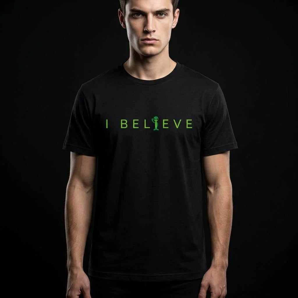 I Believe Minimalist Alien T-Shirt