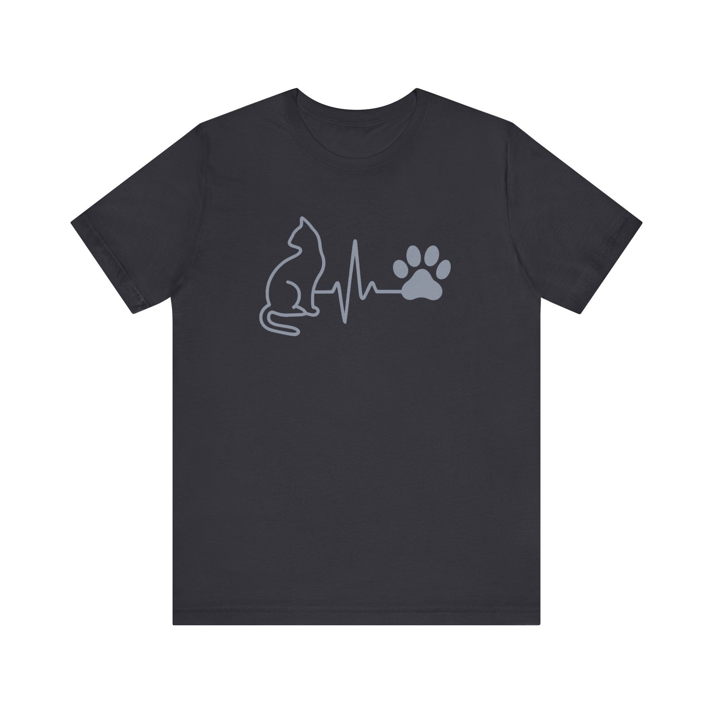 Cat Lover's Heartbeat Tee | Unisex Jersey Short Sleeve T-Shirt, Pet Lover Gift, Animal Rescue Support, Cat Mom Shirt, Casual Wear