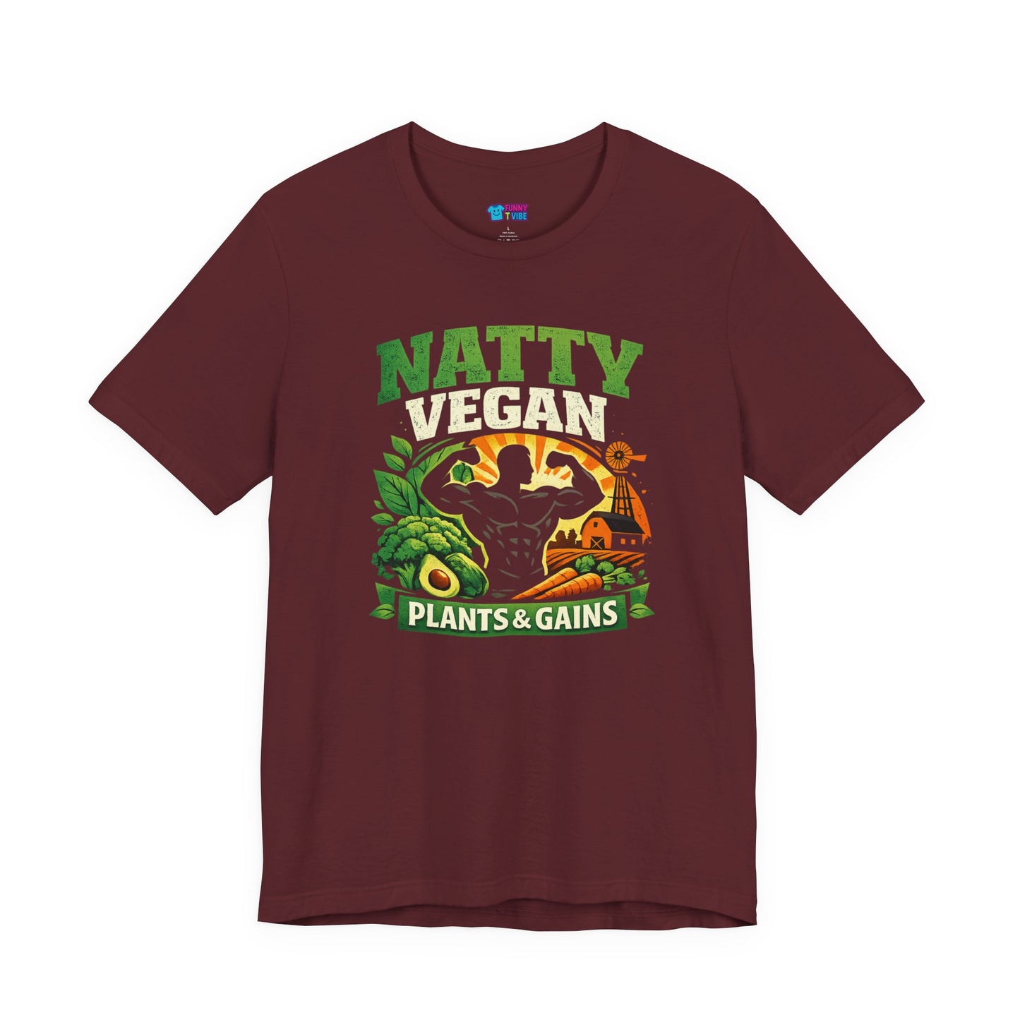 Natty Vegan T-Shirt | Plants & Gains Gym Tee