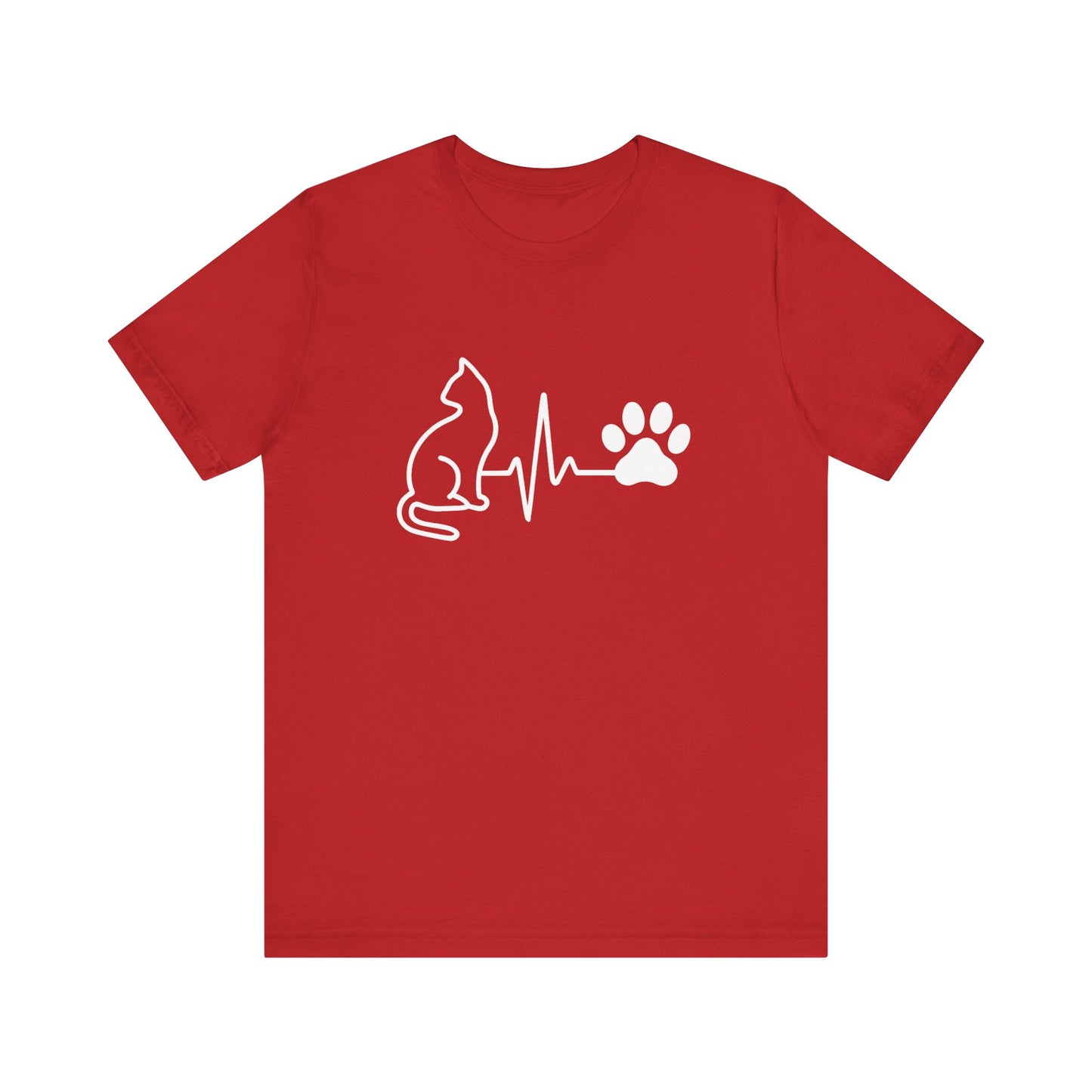 Cat Love Tee - Heartbeat Design, Pet Lover Gift, Cat Owner Shirt, Cute Cat Tee, Animal Lovers Apparel
